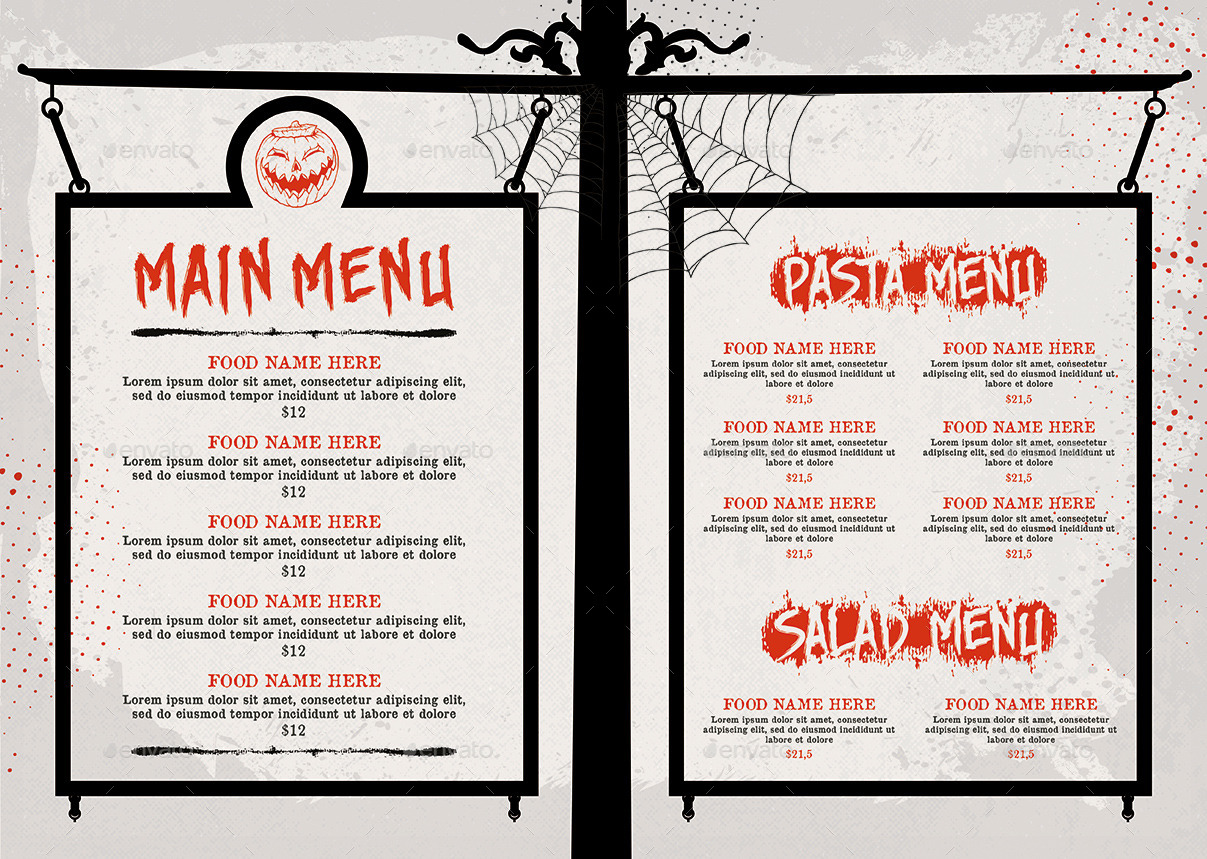  Halloween  Food Menu  by D S GraphicRiver